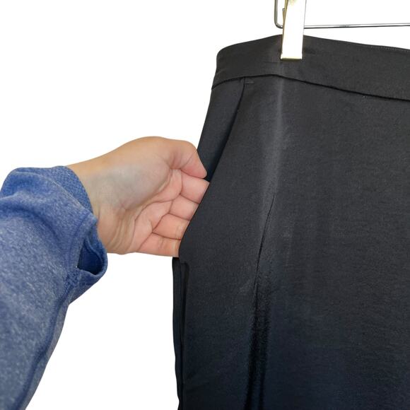 Chico's Modern Tailored Satin Classic Pants Black Trousers Office Goth Size 16R - Picture 5 of 12